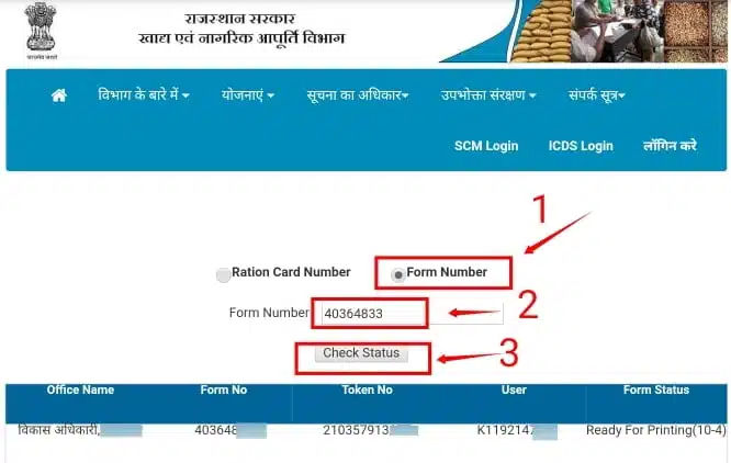 Ration Card Status Check India