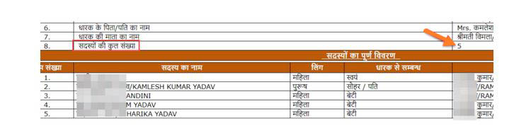 ration card unit check online